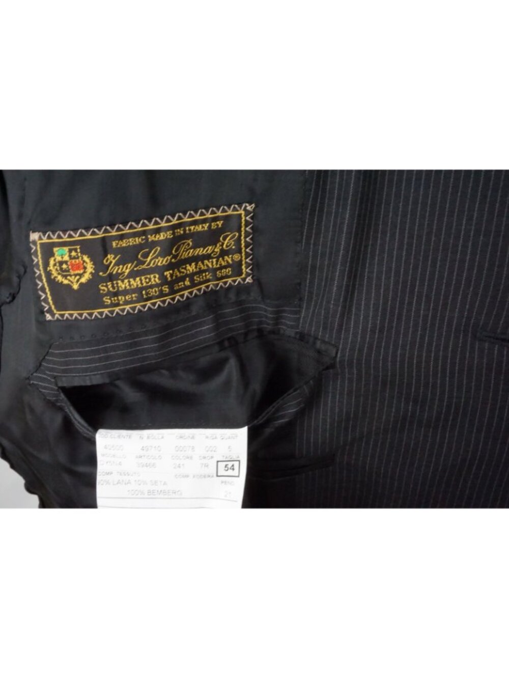 Gruppo Sartorial Charcoal Stripe Loro Piana S130s 2Pc Suit Jacket Pant 44R New - Picture 9 of 11